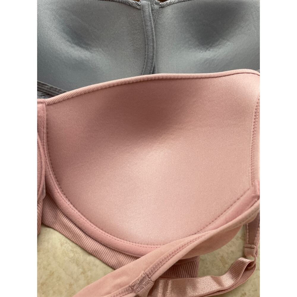 Nautica Intimates Bras Lot of 2 40DD Padded T-Shirt Pink Gray Soft Underwire - Picture 12 of 12